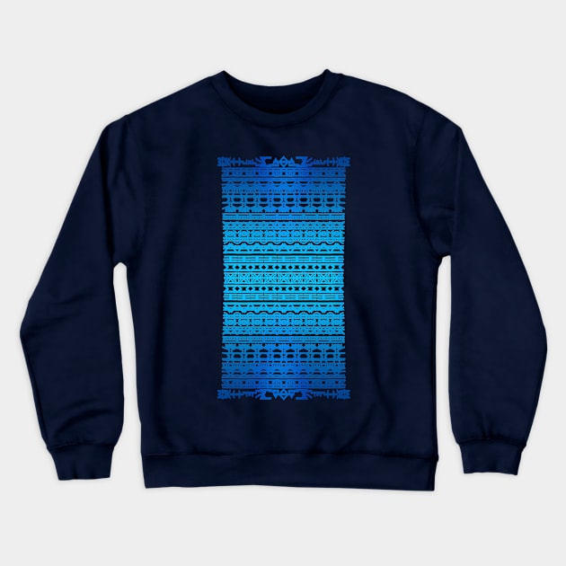 Runic Pattern Blue Crewneck Sweatshirt by Kirion